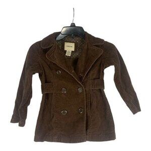 Cherokee Brown Corduroy Double-Breasted Jacket XS 4/5 Girls